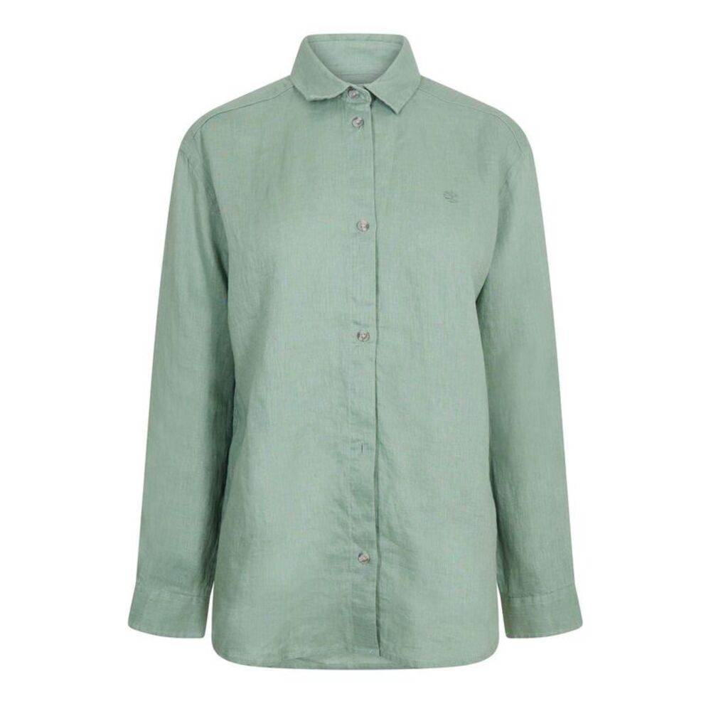 Timberland Womens/Ladies Linen Collared Long-Sleeved Shirt / Green Bay